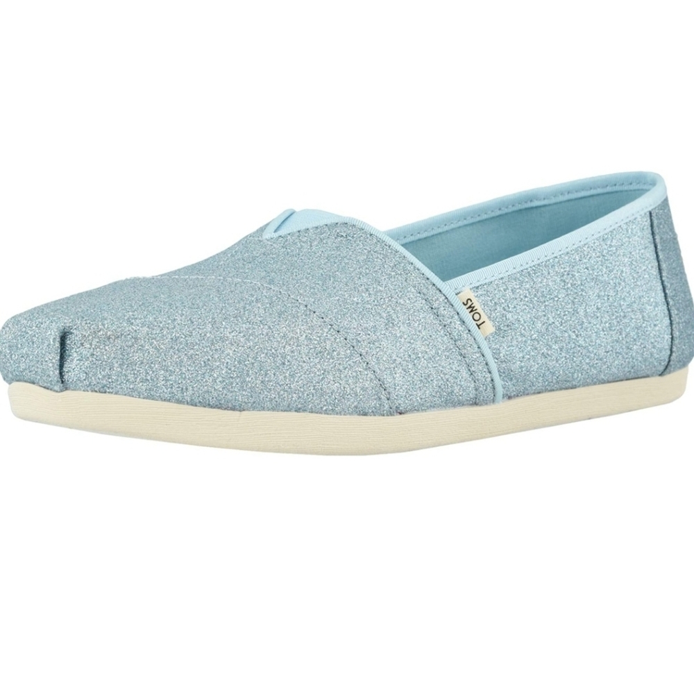 Toms Blue glitter NWOT size 9